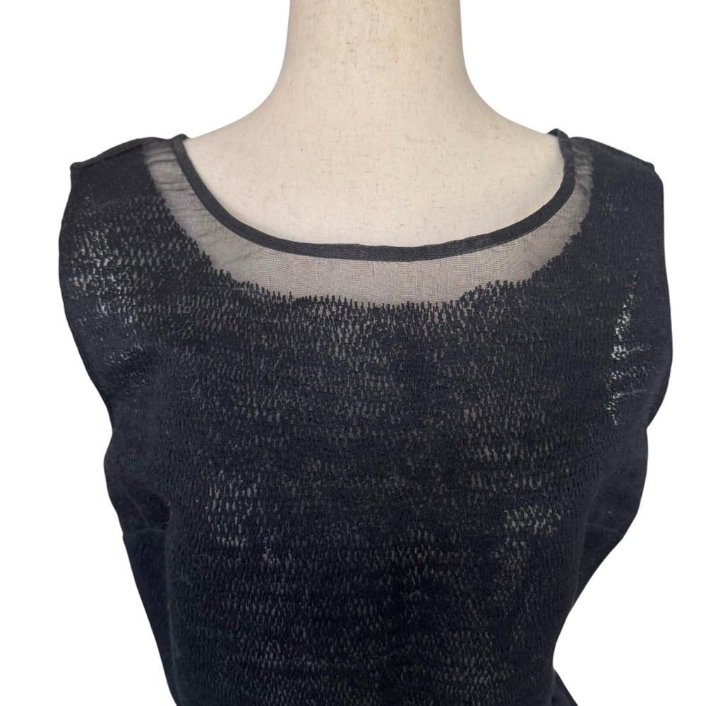 Blugirl Blumarine Black Sleeveless Organza Dress 50s Style IT 42 - Picture 3 of 12